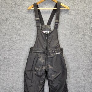 Ski Gear Snow Bib Pants Womens Small Black Insulated Elastic Waist Zip Pocket